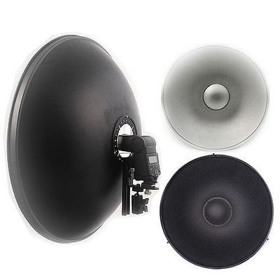 16" inch Beauty Dish with Honeycomb Grid Interchangeable Ring for Canon Nikon Speedlite