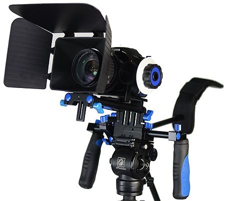  DSLR RIG With Follow Focus And Matte Box Shoulder Mount Rig with COUNTER WEIGHT by Kaezi