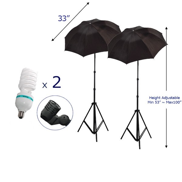 (2) 100 inches Photo Light Stand Umbrella Lights