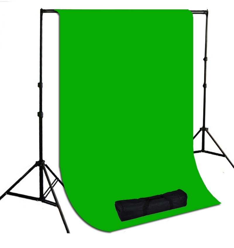 10 x 10 ft. Chromakey Green Muslin Photography Background with Stand Kit