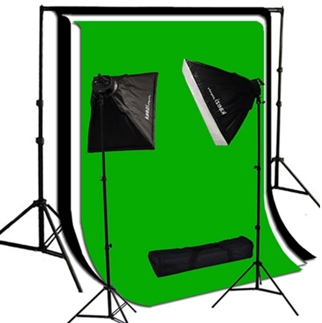 2000 Watt Photo Studio Lighting Softbox Video Light Kit & 10x10 ft Background Set  SB_BG1