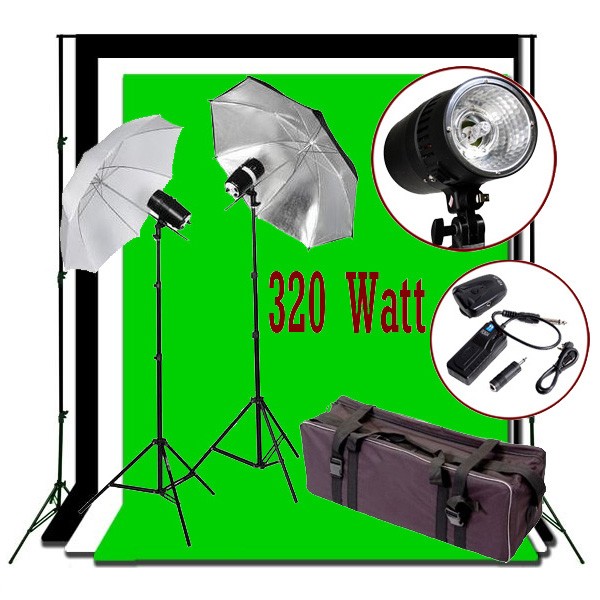 320W Flash/Strobe Lighting 10x10 ft Photo Studio Kit K02-S