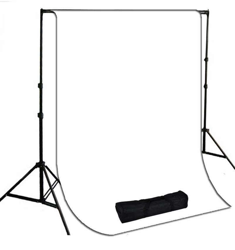 10 x 10 ft. White Muslin Photography Background with Stand Kit