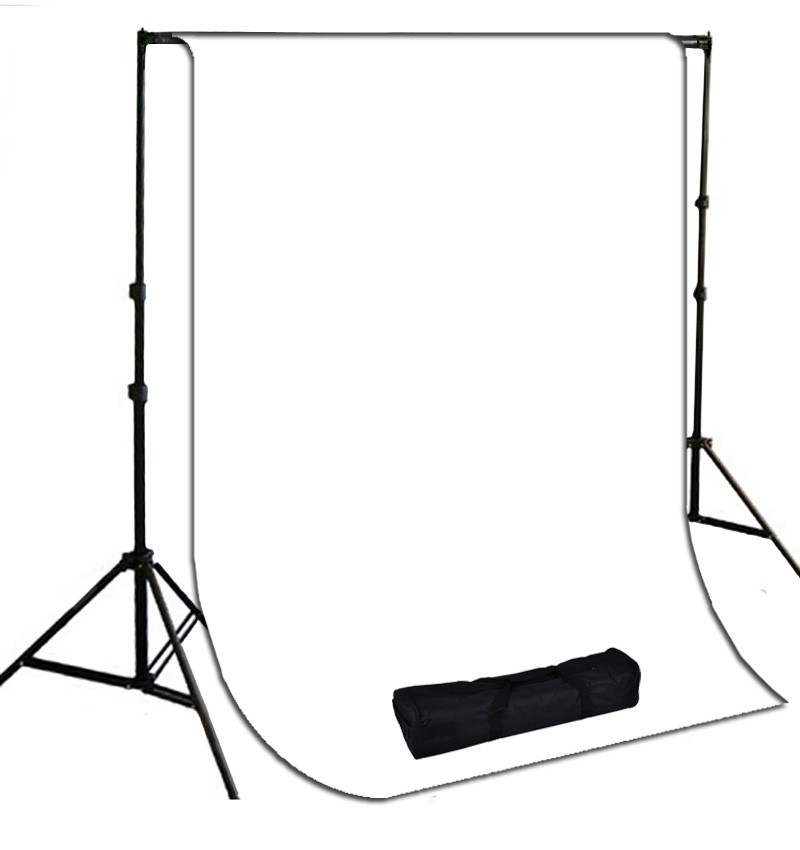 10 x 20 ft. White Muslin Photography Background with Stand Kit