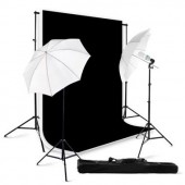 800 Watt Continuous Lighting Photo Studio Kit / Black & White Backgrounds BW01