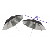 (2) Photo Studio Black Silver Umbrella Reflector