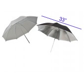 (1) Photo Studio Black Silver Umbrella Reflector / (1) Snow White Umbrella Reflector