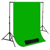 10 x 20 ft. Chromakey Green Muslin Photography Background with Stand Kit