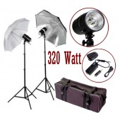 320 Watt Photo Studio MonoLight Strobe Flash Lighting Umbrella Kit