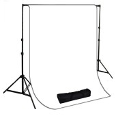 10 x 10 ft. White Muslin Photography Background with Stand Kit