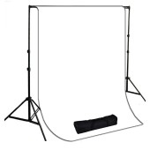 10 x 20 ft. White Muslin Photography Background with Stand Kit